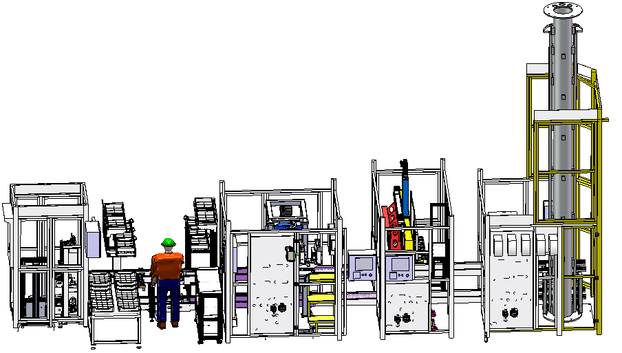 Piston and connecting rod assembly line